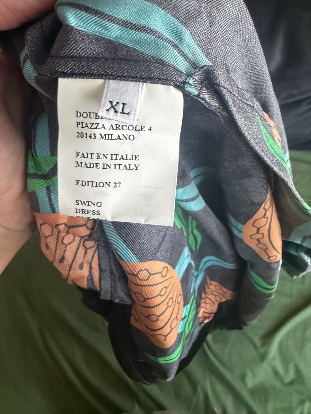 LA DoubleJ Black Maxi Skirt with Orange Floral and Blue Accents - Picture 4 of 5